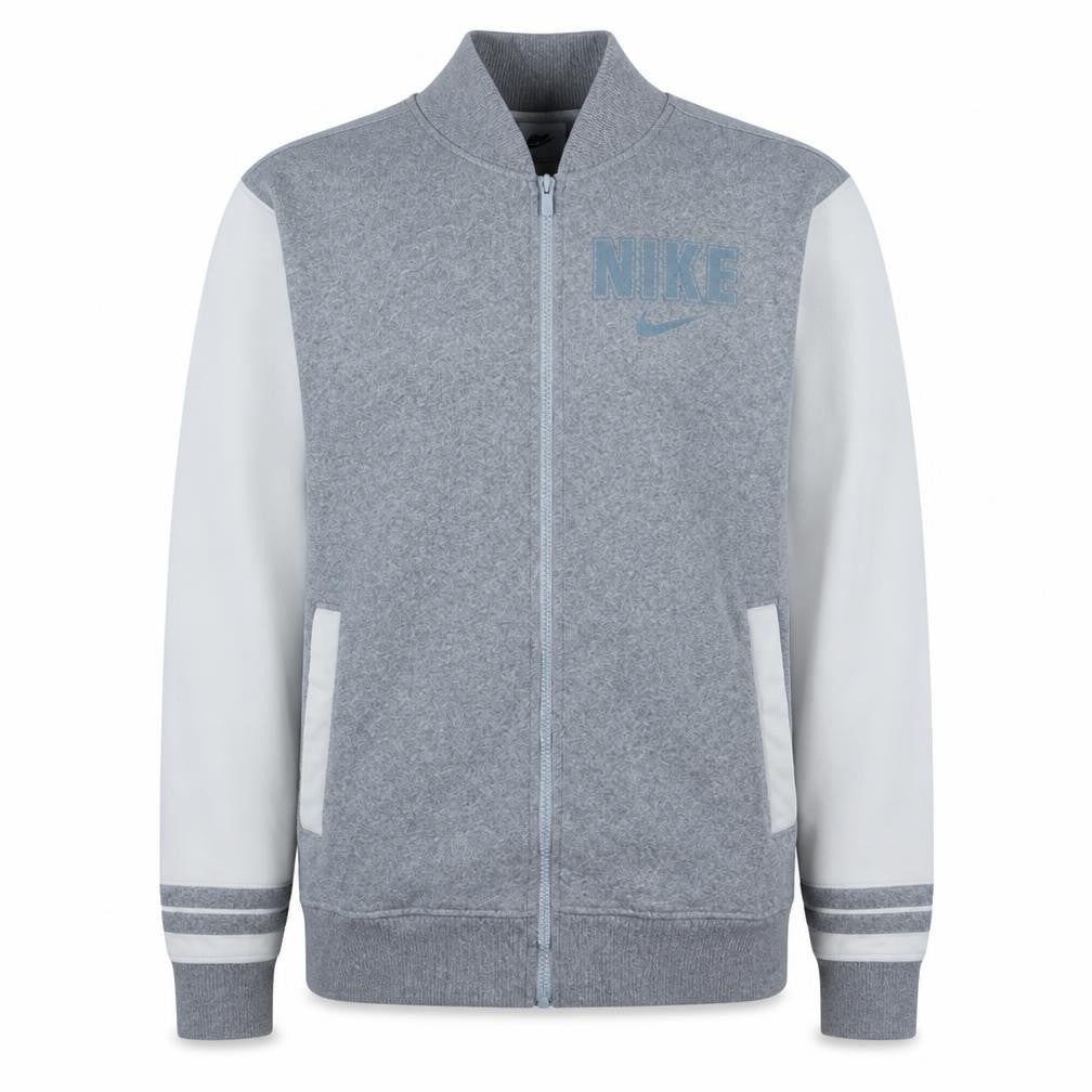 Nike Men's Grey Full Zip Sweatshirt M Logo Cotton Casual