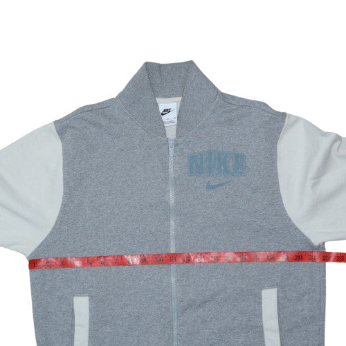Nike Men's Grey Full Zip Sweatshirt M Logo Cotton Casual