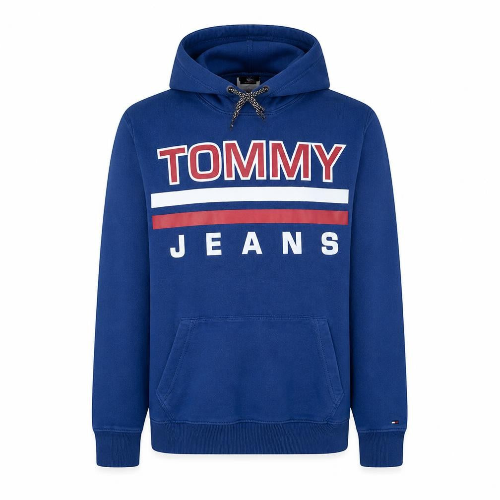 Tommy Jeans Men Blue XL Pullover Hoodie Graphic Logo Regular Fit