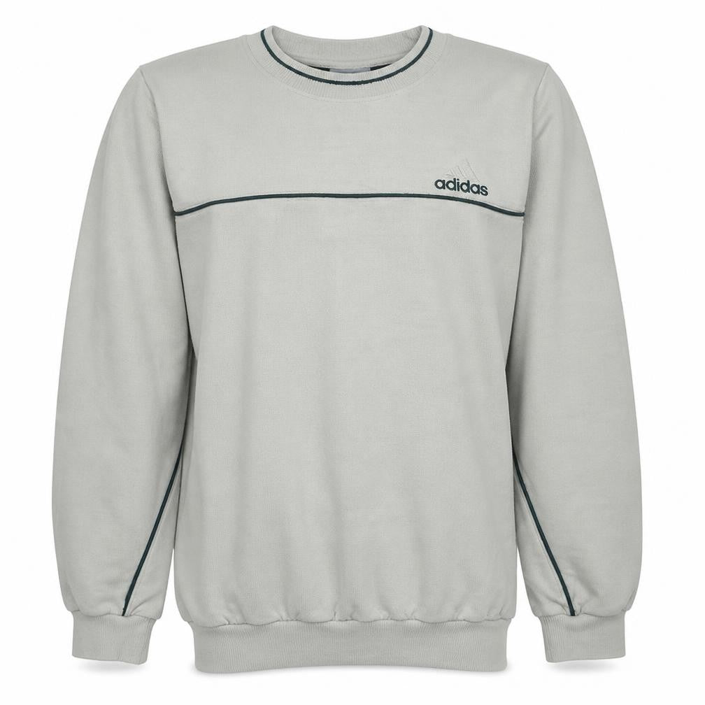 Adidas Mens Beige Crew Neck Pullover Sweatshirt L Relaxed Fit