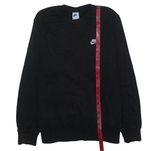 Nike Men Black Large Crew Neck Pullover Sweatshirt Fleece Cotton Blend