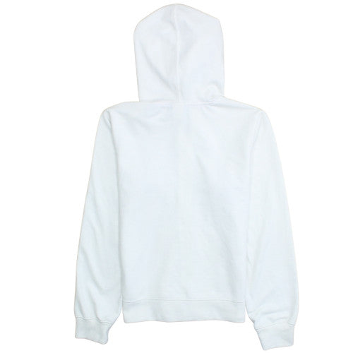 Reebok Womens White Full Zip Hoodie Size M Cotton Blend Sportswear