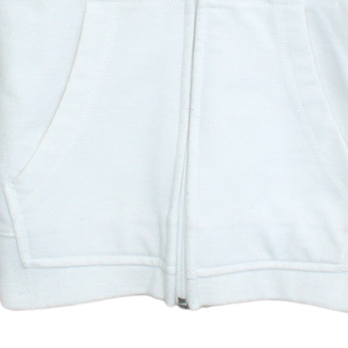 Reebok Womens White Full Zip Hoodie Size M Cotton Blend Sportswear