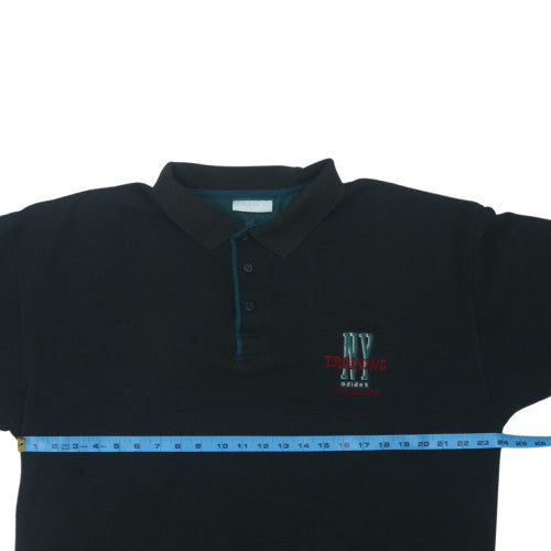 Adidas Men's Black XL Polo Shirt NY Training Embroidered Sports Top