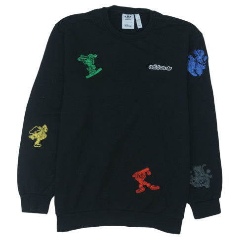 Adidas x Disney Men's Black L Sweatshirt Crew Neck Graphic Cotton