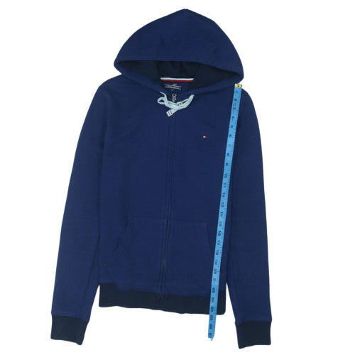 Tommy Hilfiger Womens Blue Full Zip Hoodie M Cotton Casual