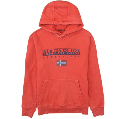 Napapijri Men's Red XL Pullover Hoodie Outdoor Fleece Cotton