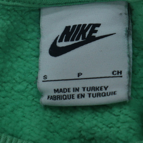 Nike Womens Green Small Pullover Sweatshirt Crew Neck Logo Print