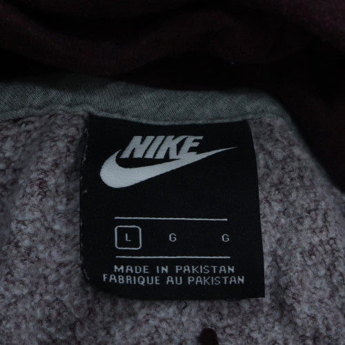 Nike Womens Burgundy Pullover Hoodie L Fleece Cotton Blend