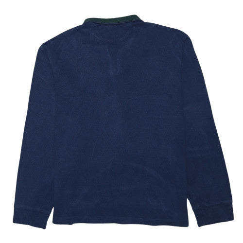 Ralph Lauren Men's Blue Cotton 1/4 Zip Collared Sweatshirt L