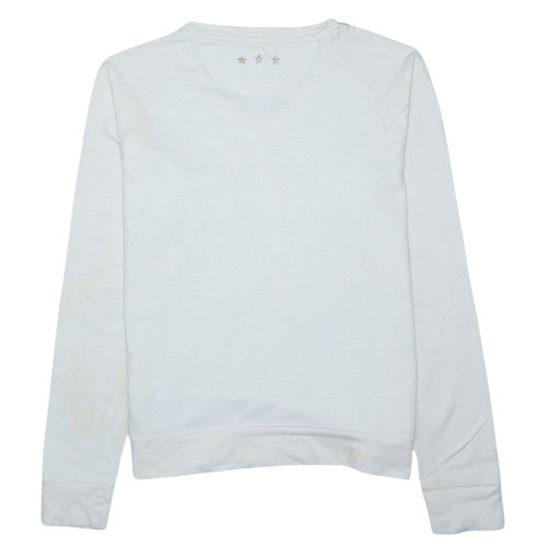 Russell Athletic Womens White XL Pullover Sweatshirt V-Neck Casual