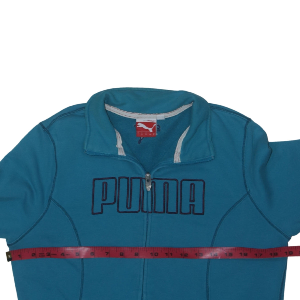 Puma Women Blue Full Zip Track Jacket Size 14 Cotton Blend