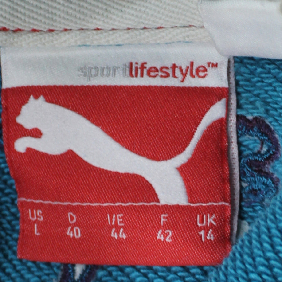 Puma Women Blue Full Zip Track Jacket Size 14 Cotton Blend