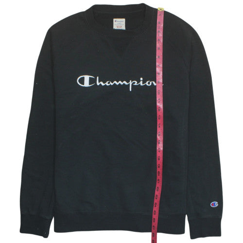 Champion Men's Black Medium Crew Neck Pullover Sweatshirt