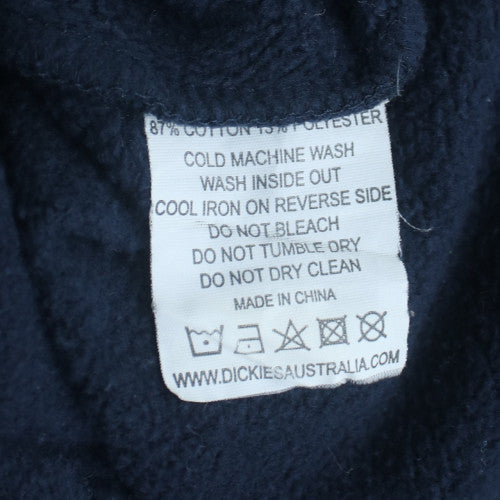 Dickies Men's Blue Pullover Hoodie Large Fleece Logo Sweatshirt