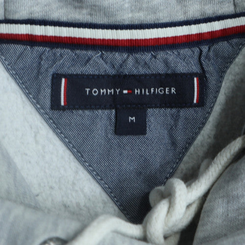 Tommy Hilfiger Mens Grey Pullover Hoodie M Logo Classic Style