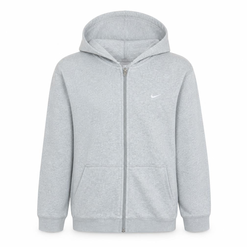 Nike Boys Grey Full Zip Hoodie Size L (12-13 Years) Fleece Sweatshirt