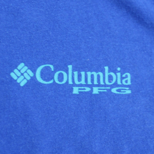 Columbia PFG Blue 2XLT Men's Short Sleeve Cotton Polo