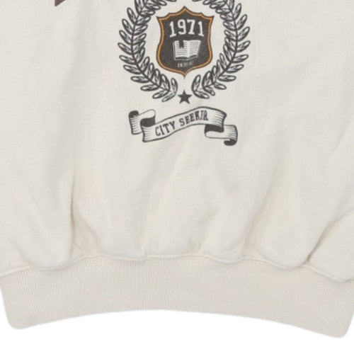 Pull & Bear Teens Beige NYC Graphic Pullover Sweatshirt M