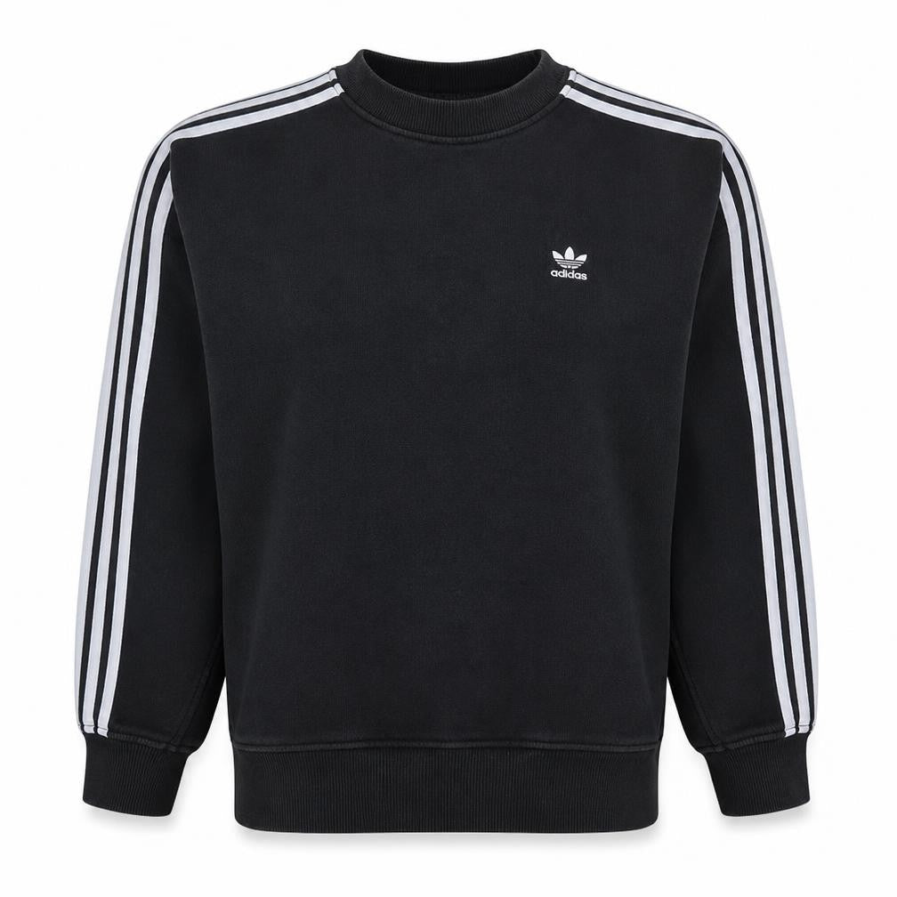 Adidas Womens Black Crew Neck Pullover Sweatshirt Size 14