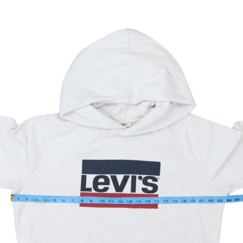 Levi’s Men’s White Pullover Hoodie L Classic Logo Fleece Sweatshirt