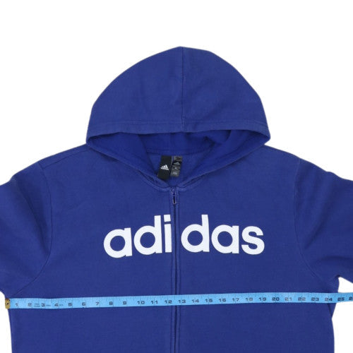 Adidas Women Blue Full Zip Hoodie XL Cotton Blend Casual
