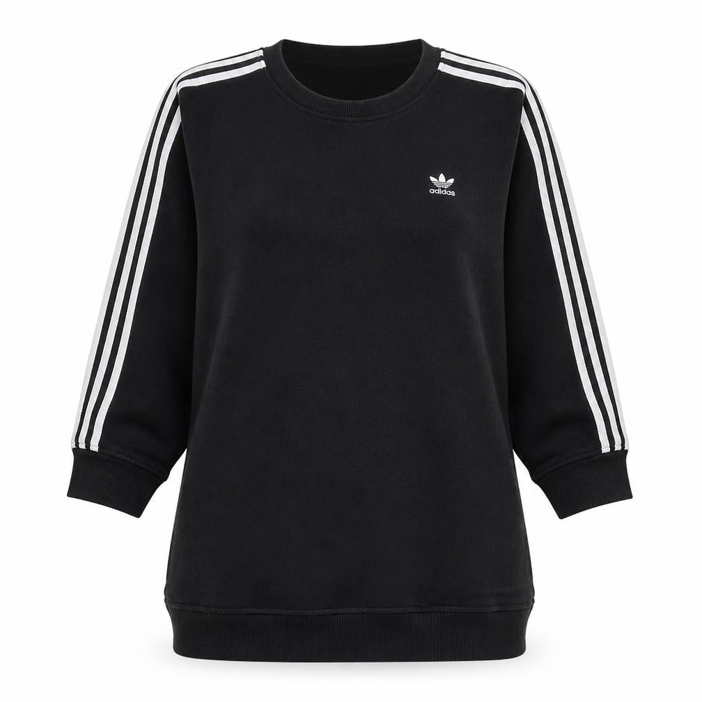 Adidas Womens Black Long Sleeve Crew Neck Pullover Sweatshirt Size M