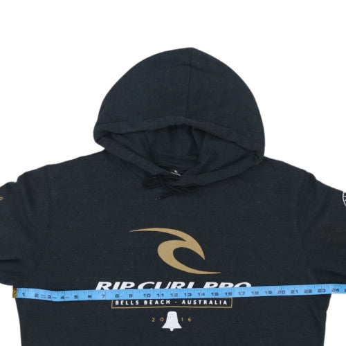 Rip Curl Pro Womens Black Pullover Hoodie Size L Surf Logo Sweatshirt