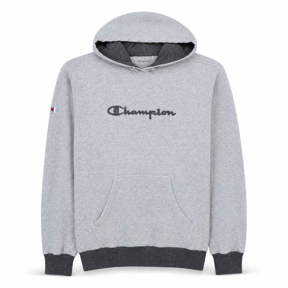 Champion Men's Grey Pullover Hoodie Medium Regular Fit Fleece