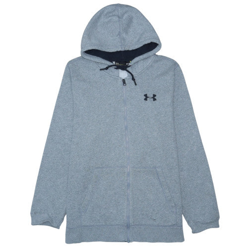 Under Armour Mens Grey Full Zip Hoodie Size L Loose Fit