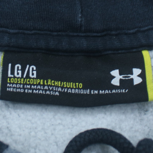 Under Armour Mens Grey Full Zip Hoodie Size L Loose Fit