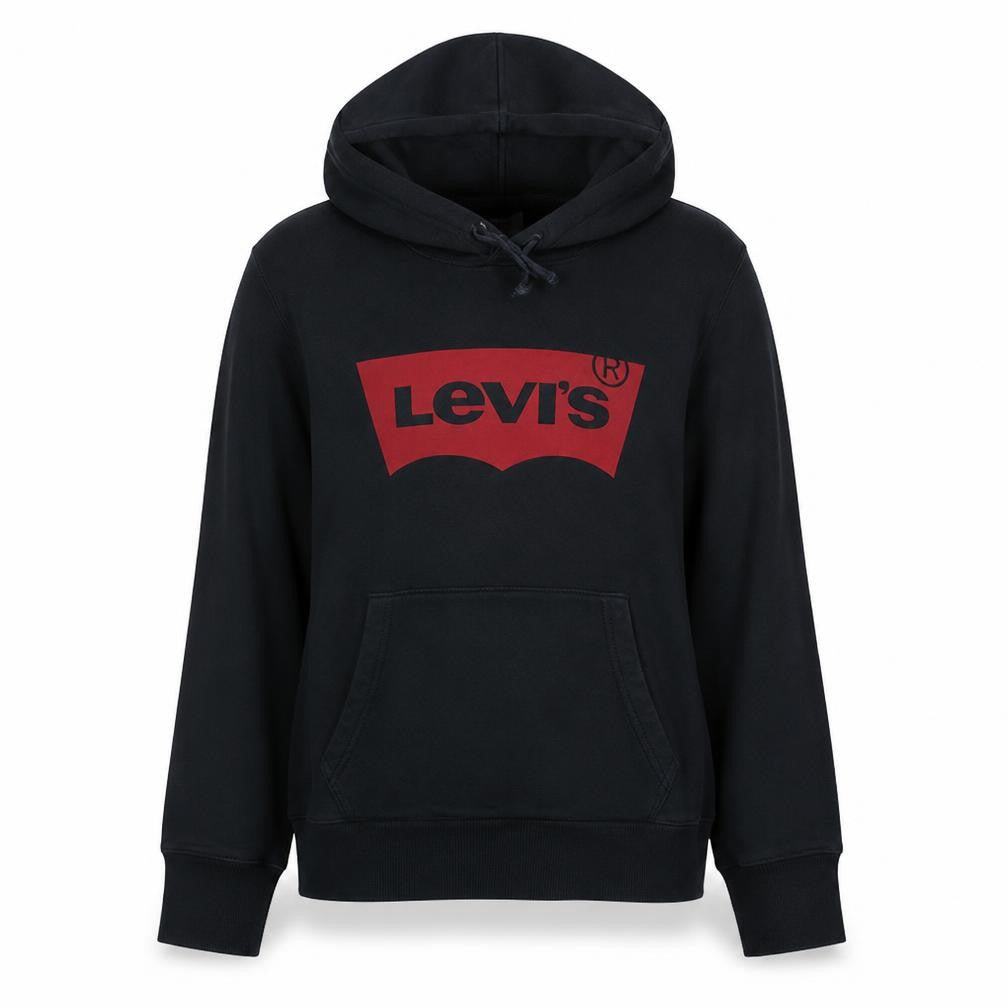 Levi's Women's Black Pullover Hoodie Size M Logo Graphic Cotton Blend