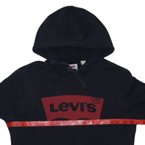 Levi's Women's Black Pullover Hoodie Size M Logo Graphic Cotton Blend