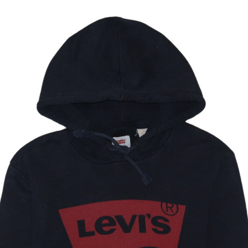 Levi's Women's Black Pullover Hoodie Size M Logo Graphic Cotton Blend