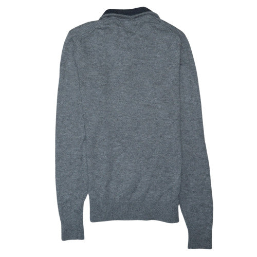 Tommy Hilfiger Men's Grey Wool 1/2 Zip Jumper Size M