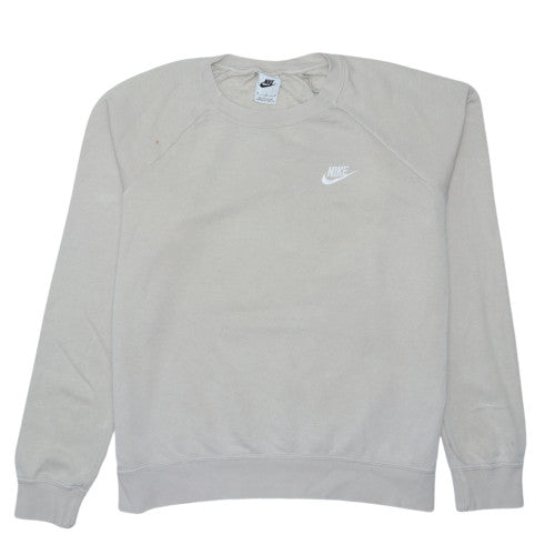 Nike Womens Beige Crew Neck Sweatshirt M - Classic Casual Style