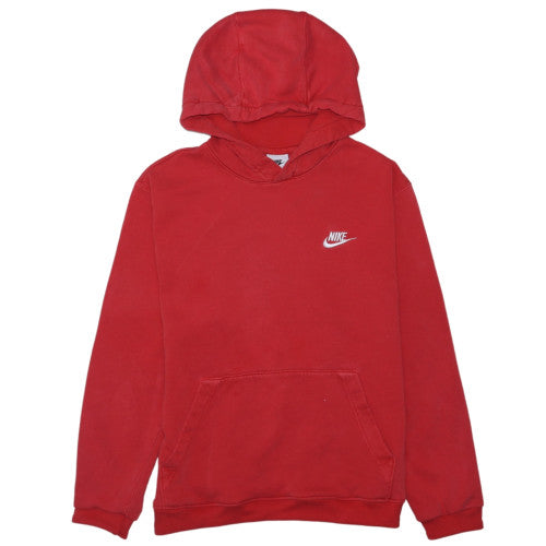 Nike Men's Red Pullover Hoodie Small Logo Fleece Sweatshirt