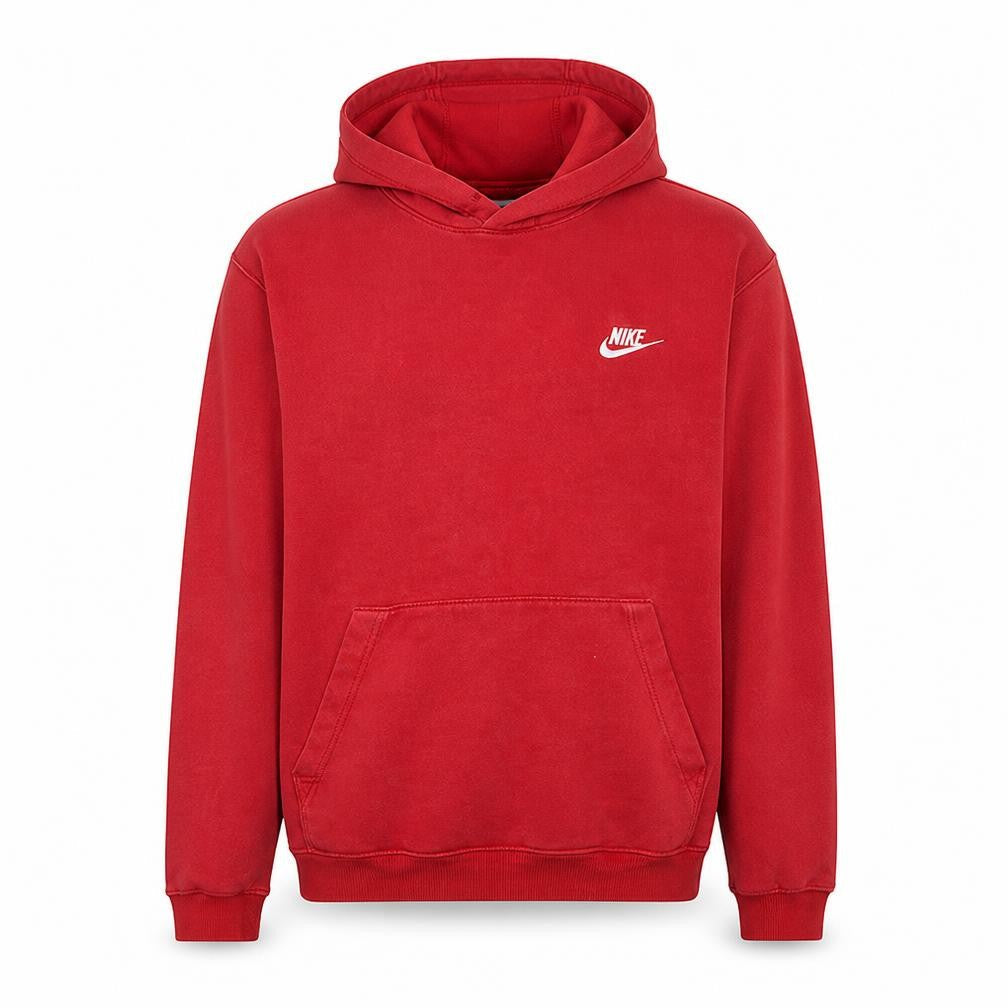 Nike Men's Red Pullover Hoodie Small Logo Fleece Sweatshirt