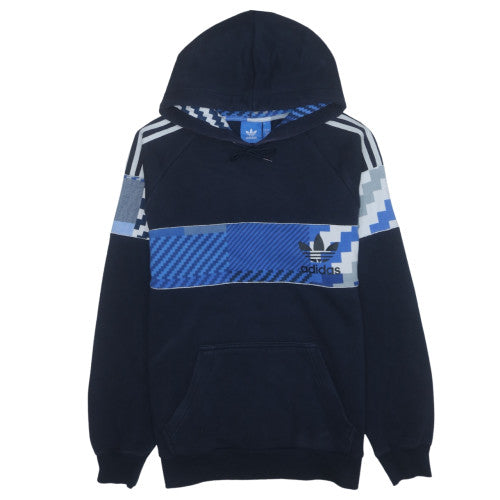 Adidas Men's Blue Geometric Pullover Hoodie Size M