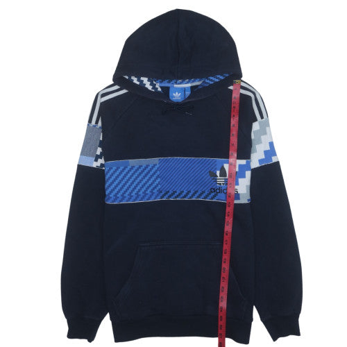 Adidas Men's Blue Geometric Pullover Hoodie Size M