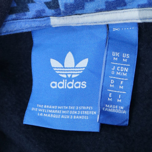 Adidas Men's Blue Geometric Pullover Hoodie Size M