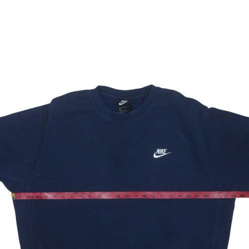 Nike Men's Navy Blue Crew Neck Sweatshirt L Classic Fleece Pullover