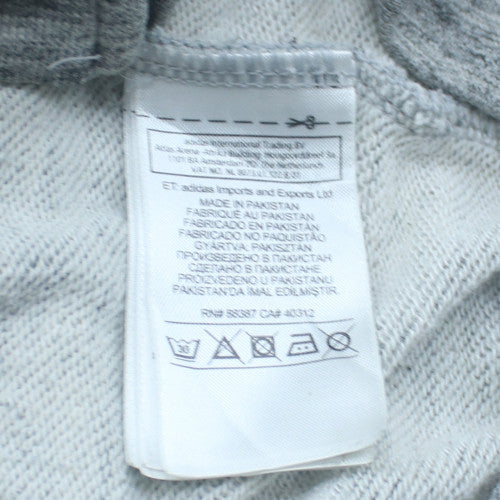 Adidas Mens Grey Full Zip Hoodie Size M Hooded Sweatshirt