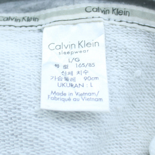 Calvin Klein Women's Grey Full Zip Hoodie L Cotton Blend Sleepwear