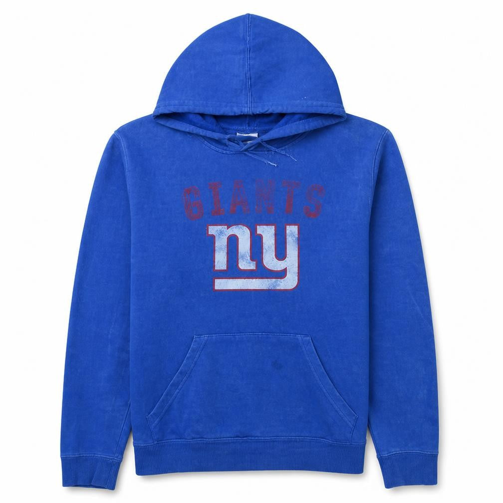 Majestic Mens Blue NY Giants Pullover Hoodie Size L Sports Fleece