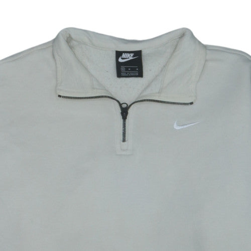 Nike Women's Beige 1/4 Zip Sweatshirt Medium Fleece Pullover