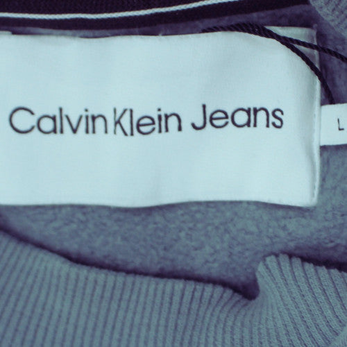 Calvin Klein Jeans Blue Men's L Pullover Sweatshirt Logo Cotton