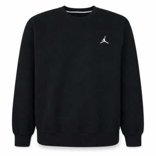 Front view of Jordan Men's Black Crew Neck Sweatshirt M Pullover Fleece