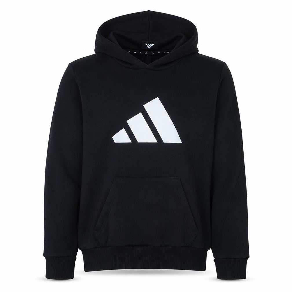 Adidas Men's Black Small Pullover Hoodie with Logo Graphic