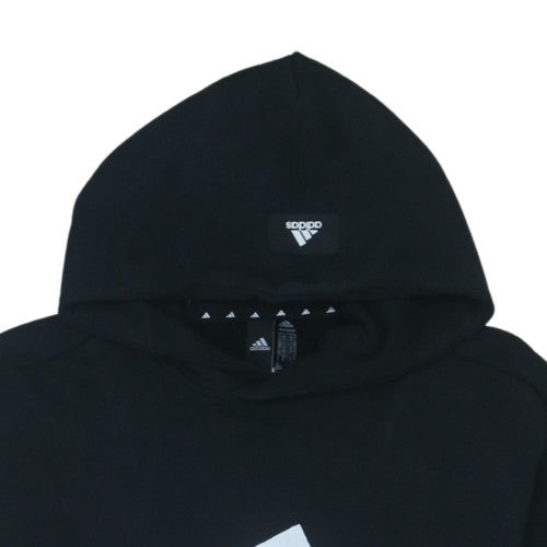 Adidas Men's Black Small Pullover Hoodie with Logo Graphic